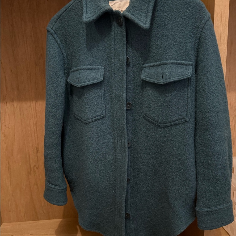 Wilfred Free Teal 100% Merino Wool Jacket